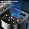 ワイヤレスブルートゥースハンドカーアクセサリーキットFMトランスミッタープレーヤーデュアルUSB充電器Bluetoothハンド - カーMP3-Player276V