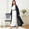 Etnische Kleding Marokkaanse Jilbab Open Vest Moslim Vrouwen Maxi Jurk 2 Stuk Sets Turkije Eid Ramadan Kaftan Jurk Dubai Abaya kaftan