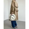 Femmes Trench Coats Long Coupe-Vent Coupe-Vent Mode Revers Manches Droites Taille Street Style Manteau