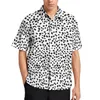 Camicie casual da uomo Macchie dalmate Stampa Camicia allentata Mens Beach Animal Dots Design hawaiano Manica corta Novità Camicette oversize