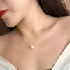 Strands Strings 2023 Real 18K Gold Pendant Necklace Pure AU750 Chain Natural Freshwater Pearl for Women Fine Jewelry Wedding Gift 230729