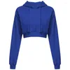 Women's Hoodies 2023 Spring/Summer Fashion Crop Sweater Short Sweatshirt Hooded Round Neck Long Sleeve Pullover Top