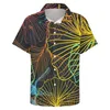 Chemises décontractées pour hommes Blouses Ginkgo Biloba colorées Homme Super Feuilles Imprimer Hawaii Motif à manches courtes Chemise de plage surdimensionnée élégante