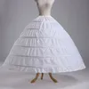 Vit 6 hoops petticoat bollklänning bröllopsklänning underskirt crinoline kjol midja justerbar 1 lager klänning underkläder petticoat