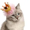 Dog Apparel 1Pcs Pet Hairpin Sweet Princess Crown Cat Hat Cap Birthday Party Cosplay Headwear Cats Kitten Puppy Headgear Accessories