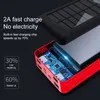 Cell Phone Power Banks PINZHENG 30000mAh Solar Power Bank For iPhone LED Light Portable Charging External Battery Poverbank 30000mAh USB Powerbank L230824