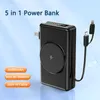 Handy-Powerbanks PD20W Schnellladung 20000 mAh Powerbank Magnetisches kabelloses Qi-Ladegerät für iPhone 12 13 Powerbank für Samsung S22 mit Kabeladapter L230728