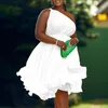 Sukienki w dużych rozmiarach eleganckie ładne sukienki kobiety męczące jedno ramię Lady Evening Party Mini Ball Suknia 2023 Summer Female Pral