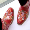 Boots Retro Cowboy Boots Low Heel Autumn Winter Women Shoes Cool British Embroidered Design Western Short Boots Party Femmes Bottes 230729