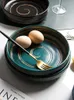 Miski japońskie kreatywne ceramiczne zastawa stołowa płytkie usta okrągłe miski Ramen zupa owocowa deser