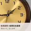壁時計純粋な銅中国スタイルの光豪華な両面時計リビングルームホームデコレーションファッションハンギングウォッチ