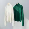 Women's Sweaters Green Pullover Cashmere Jumper Crewneck Long-Sleeve Turtleneck Sweater For Women