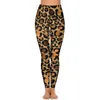 Kvinnors leggings bruna leopard fläckar yoga byxor sexiga vilda djurtryck design push up träning leggins lady casual stretch sports tights