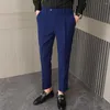 Мужские костюмы 10 цветов 2023 летняя модная мужская костюма брюки с твердым цветом бизнес -платья.