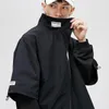 Hommes vestes hommes manteau 2023 automne Patchwork sweat japonais Streetwear Harajuku Hip Hop surdimensionné noir rouge veste à glissière