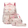 Schooltassen Cartoon Gedrukt School Rugzak Voor Tienermeisjes 3 Delige Set Waterdichte Nylon Kinderen Rugzakken Kids Schooltassen Satchel 230729