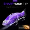 Yemler Gezerek Darkı Üst Balıkçılık 135mm 1 oz Eklemli Minnow Wobblers Abs Vücut Yumuşak Kuyruk Swimbaits Pike ve Bass için Yumuşak Cazibe 230729