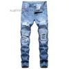 Jeans Letter Star Hoel Fashion Pantalones Jean Ripped Hip High Street Pants American Fighter Vaqueros Black Blue IXXA