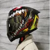 Capacete de motocicleta cross-country personalizado, lente dupla, capacete completo de corrida, tendência de moda 304m