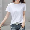 Femme Blouses Col O Manches Courtes Femme T-shirt Élastique Absorbant la Sueur Evacuant l'Humidité Décontracté Hauts Couleur Unie Ample Pull Haut Pour