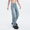 Jeans da uomo FEWQ Jeans con ricamo di fiori di prugna High Street Design di nicchia Pantaloni da uomo in denim Pantaloni larghi da uomo Autunno 24B3242 230729