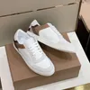 New Men Paris Genuine Leather Lace-up Casual sports shoes Checkered stripe running fashion sneakers Flat shoess White black