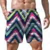 Pantaloncini da uomo Summer Beach Stile etnico Pantaloni casual stampati in 3D Patchwork colorato Fashion Trend Plus Size