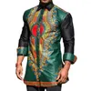 Ropa étnica para hombre verde africano Dashiki estampado botón abajo camisas de vestir delgadas ropa de manga larga hombres camisa tradicional Outfit265d