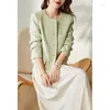 Women's Jackets Wool Tweed Spring Autumn Small Fragrance Women Short Candy Green Tops Fashion Temperament Coats Ropa Mujer