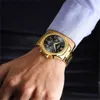 Relógios de pulso NIBOSI luxo masculino cronógrafo relógios de quartzo aço inoxidável relógio à prova d'água para homem multifuncional luminoso data relógio de pulso 230729