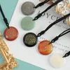 Pendant Necklaces Natural Agate Carved Auspicious Pattern Transit Amulet Amas Wealth Men Women Necklace