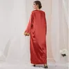 エスニック服アラブ中東イスラム教徒2023年夏アバヤレースソリッドカラーファッションローブトルコの女性
