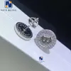 Bijoux de créateur micro pave 925 argent sterling glacé bijoux vvs laboratoire cultivé diamant moissanite boucles d'oreilles en argent sterling