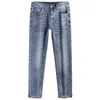 Designer casual jeans for men Luxury denim Jeans Washed Hole Zipper Biker Pants Black Pant