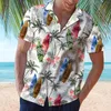 Men's Casual Shirts 2023 Stylish Clothing Spring Summer Top Hawaii Flower Printed Turndown Collar Short-sleeved