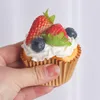 Decorative Flowers Fake Cupcake Model Decoration Props 6pcs Fruit Cakes Dessert Food Cabinet Wedding Sweet Pography