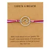 Girls Adjustable Ftiendship Statement Jewelry with Card Make a Wish Silver Wave Charm Bracelets for Women253z