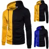 Heren Hoodies Mannelijke Herfst En Winter Rits Colorblock Pocket Hoodie Lange Mouwen Tie Tops Mannen Hooded Sweatshirt Trui