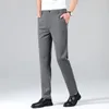 Erkekler İlkbahar ve Yaz Yüksek kaliteli yakışıklı Kore versiyonu hızlı kurutma ince dikey şerit düz streç pantolon