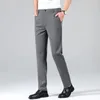 Costumes pour hommes printemps et été belle version coréenne de haute qualité du pantalon extensible droit à bande verticale mince à séchage rapide