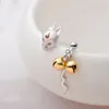 Stud Thaya Earrings S925 Silver Animal 3d Handmade Golden Bell For Women Lovely Cold Party Jewelry Gift 230729