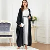 Etnische Kleding Marokkaanse Jilbab Open Vest Moslim Vrouwen Maxi Jurk 2 Stuk Sets Turkije Eid Ramadan Kaftan Jurk Dubai Abaya kaftan