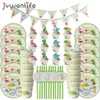 49 pcs Dinosaure Fête À Thème Vaisselle Ensemble Assiette En Papier Tasse Serviette Bannière Dino Heureux 1er Fête D'anniversaire Décoration Pour Enfants Garçons 2010276x