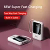 20000mAh Mini Power Bank 66W Chargeur de batterie externe à charge ultra rapide pour iPhone Samsung Huawei PD 20W Powerbank à charge rapide