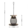 Trädgårdsdekorationer Metal Owl Hummingbird Feeders For Outdoors Hanging Iron Wild Bird Feeder Parrot Parakeets Tillbehör Backyard Decor Gift 230729