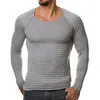 Pulls pour hommes 2023 pull tricoté pour hommes pull à manches longues rayé solide Slim Fit