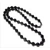 Chaînes -vente Obsidienne Naturelle Perles Tissées À La Main Collier Bijoux Boutique De Mode 8 Mm Clavicule Sw