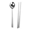 フラットウェアセットステンレス鋼の韓国の箸とスプーン2食器食器