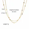 Chaînes Minimaliste 18k Plaqué Or Cube En Acier Inoxydable Collier Ras Du Cou Superposition Pour Les Femmes