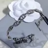 Brand Classic T -armband OT Buckle Pig Nose Bracelet For Women Fashion Crystal Diamond Designer Bracelet Hoogwaardige roestvrijstalen luxe sieraden